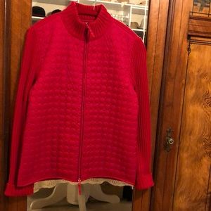 Laura Scott size L ladies quilted from sweater jacket.